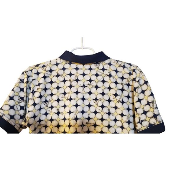 Vintage Penguin Sport Polo Shirt Mens Navy Medium All Over Golf Print Gorpcore - Picture 3 of 15